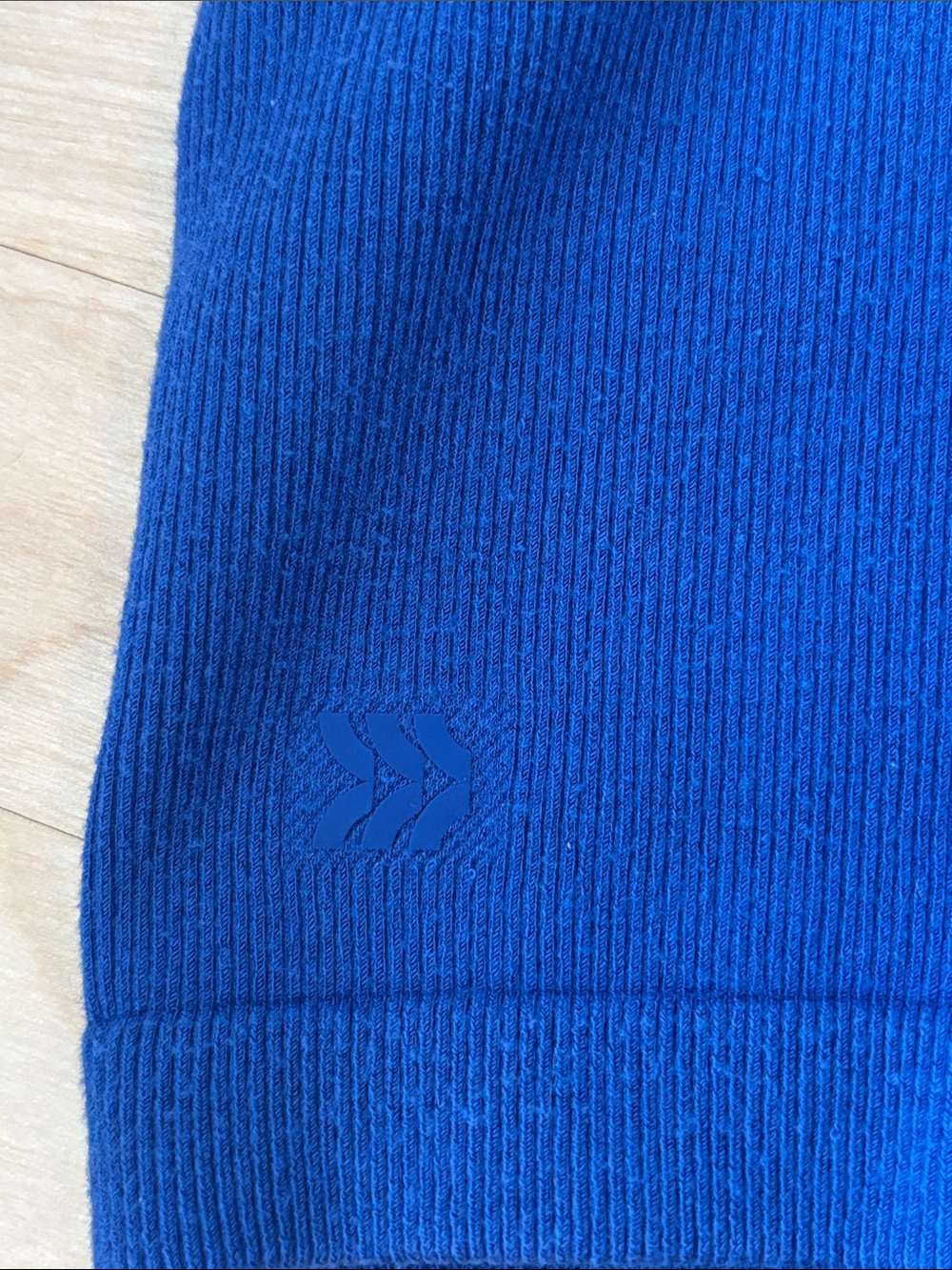 All In Motion Blue Ribbed Racerback Crop Tank size: XS - Picture 3 of 3